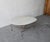 1980s Oval Travertine Coffee Table With Hand-Forged Iron Base For Sale - Image 5 of 11