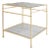 Matthew Izzo Home Amos Two Tier Square Side Table With Hammered Metal/Gold Leaf and Glass Top Side Table For Sale