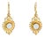 Late 19th Century Pair of 14K Yellow Gold Filigree Opal Drop Earrings Victorian Revival Estate For Sale