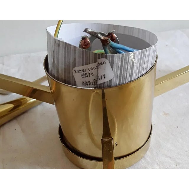 Metal Vintage Cascade Lamp with Golden Metal Frame & 3 Clear Glass Shades from Kaiser, 1970s For Sale - Image 7 of 8