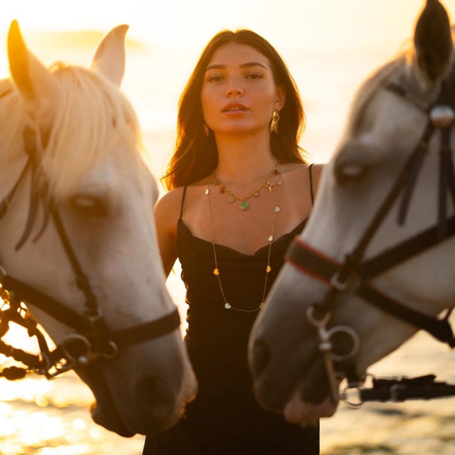 Green Cosmic Energy Charm Necklace For Sale - Image 8 of 9