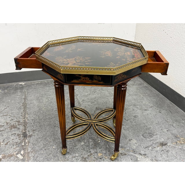 Henredon Henredon Chinoiserie Octagonal Accent Table, Vintage For Sale - Image 4 of 12