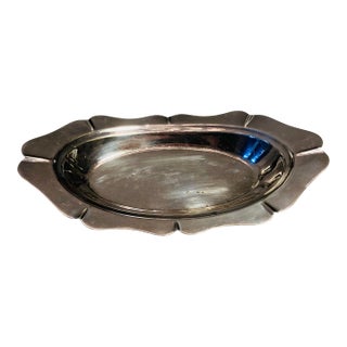 Vintage Silverplate Rectangular Plate Bread Snack Tray, Folds in Silver For Sale
