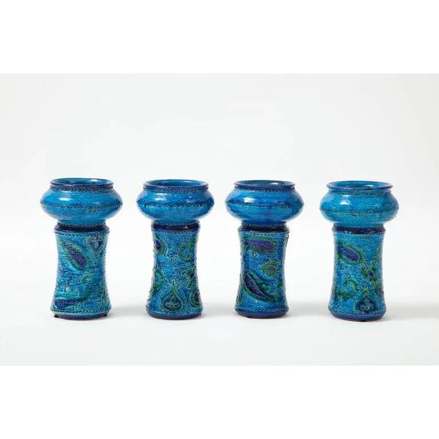 1960s Aldo Londi for Bitossi Vase with Matching Candleholders - Set of 5 For Sale - Image 9 of 12