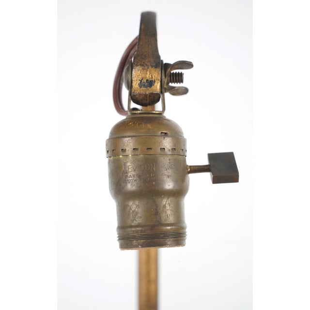 Mid 20th Century Restored Art Nouveau Brass Bridge Floor Lamp For Sale - Image 9 of 11