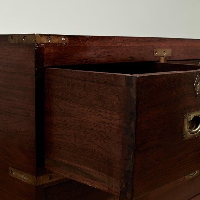 Wood Pair of Antique Anglo Indian Rosewood Campaign Stands For Sale - Image 7 of 13