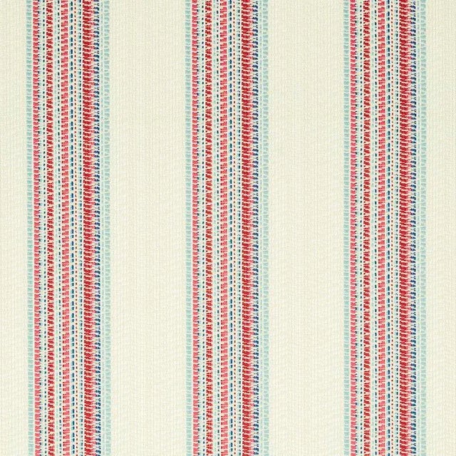 Rustic Schumacher Bendita Stripe Indoor & Outdoor Fabric in Rose For Sale - Image 3 of 3