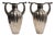 Antique Silver Fluted 800 Vases by Bellotto, Italy, Set of 2 For Sale