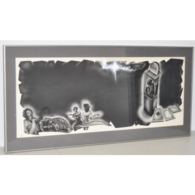 Vintage Modern Noir Airbrush Painting by D. Rock Fabulous modern noir airbrush by D. Rock. A touch of the 1930s nightlife...