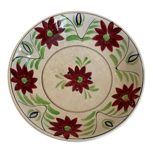 1980s Large Painted Serving Bowl