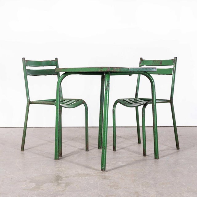 Vintage French Outdoor Table and Chairs, 1950s, Set of 2 For Sale - Image 6 of 7