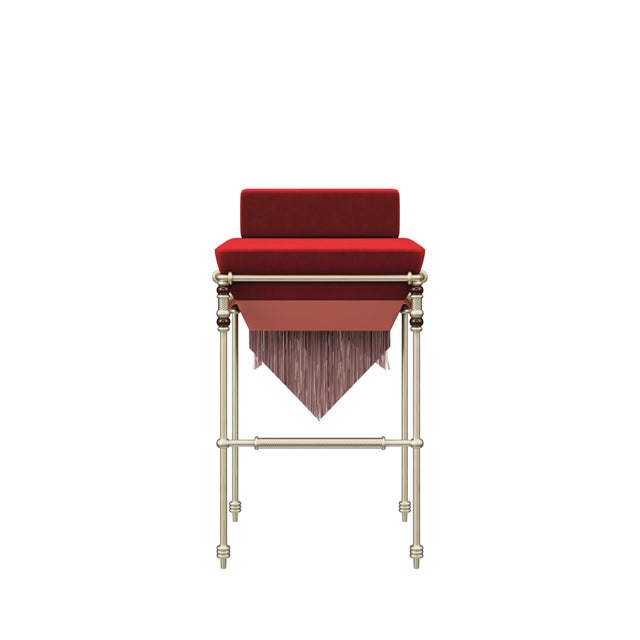 Seraphine Bar Chair with Fringes by Ottiu For Sale - Image 6 of 16