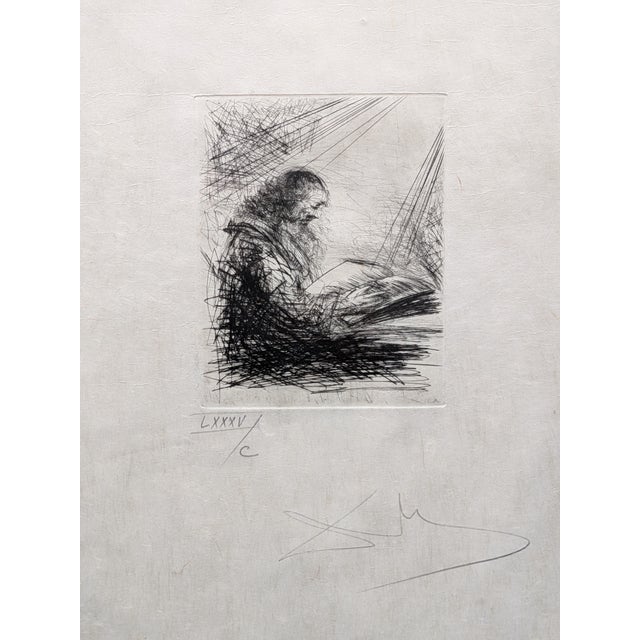 Salvador Dali, Faust Reading, Hand-Signed Original Engraving, 1968-9, Framed For Sale - Image 6 of 10