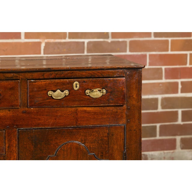 Brown English 19th Century Oak Buffet with Four Drawers and Three Doors For Sale - Image 8 of 12