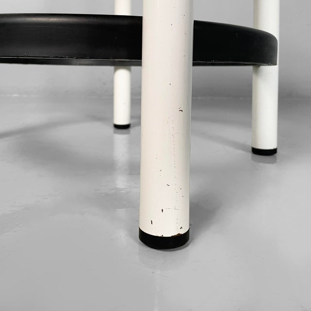 Italian Modern Black and White Stools by Anna Castelli Ferrieri for Kartell, 1980s, Set of 2 For Sale - Image 12 of 18