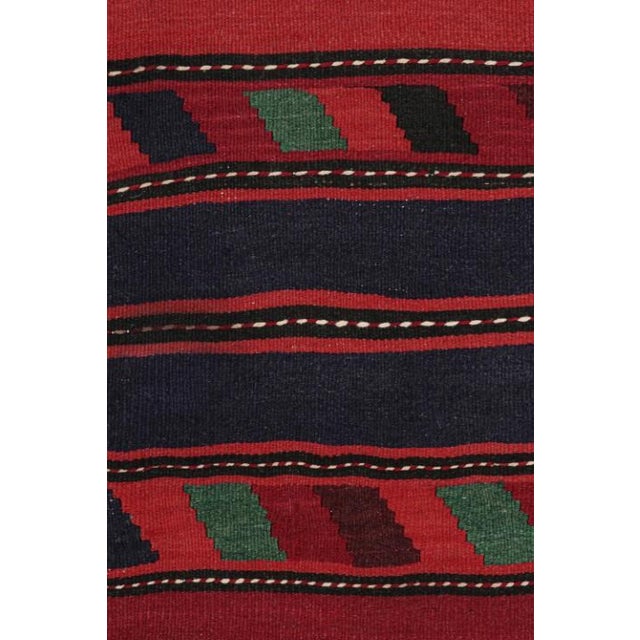 Tribal Vintage Persian Bidjar Kilim in Red, Blue and Green Geometric Patterns by Rug & Kilim For Sale - Image 3 of 7