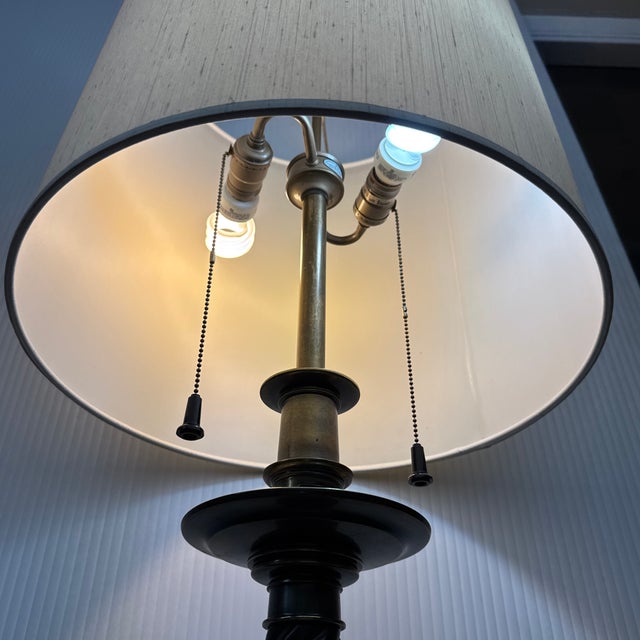 1960s Mid 20th Century Stiffel Cast Brass Table Lamp For Sale - Image 5 of 12