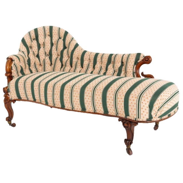 Victorian Chaise Lounges in Mahogany, 1860s For Sale