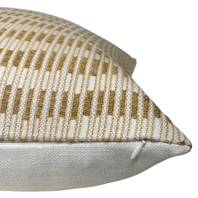 Baja Striped Woven Pillow Cover in Natural, 22x22 Pillow For Sale - Image 4 of 4