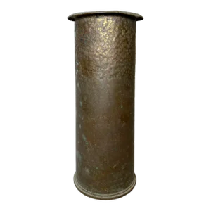 Antique Hammered Brass Trench Art Mortar Shell Vase From England - Circa 1917