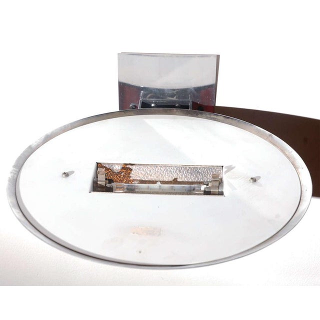 Fantastic chrome 1980s French wall sconce. New (optional) backplate for American J boxes.