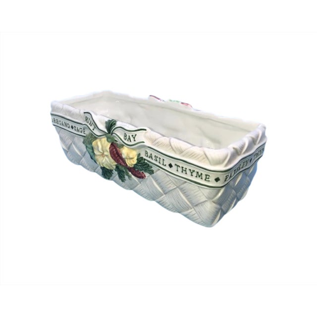 Ceramic 1990s Fitz and Floyd Herb Ceramic Planter For Sale - Image 7 of 9