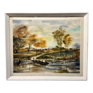 1991 Original Watercolor Painting by Lithuanian Artist Dalia Makarovienė