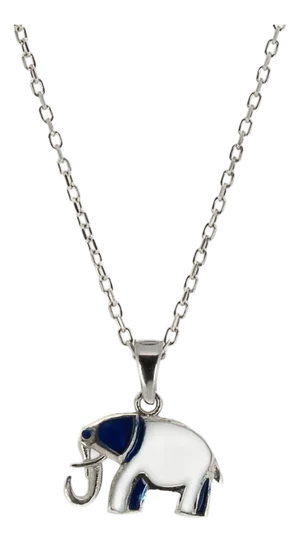 Sterling Silver Blue Elephant Necklace