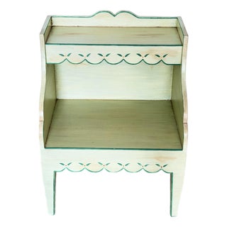 Hand Painted Light Sage Green Bedside Table for Child's Room For Sale