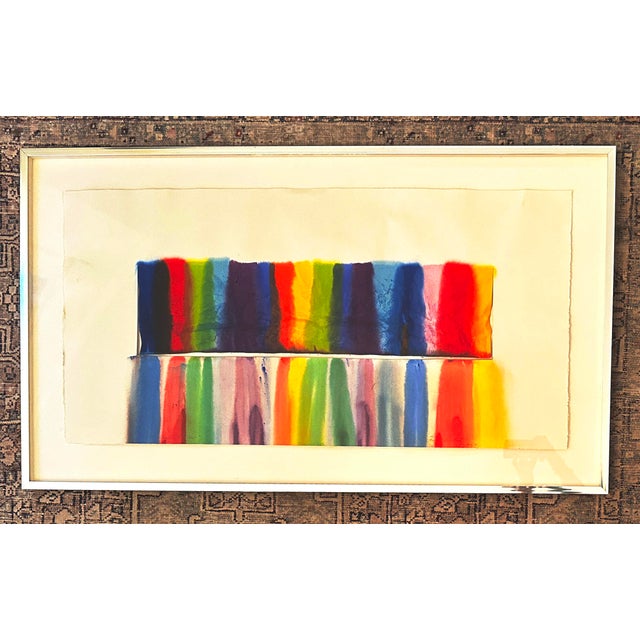1970s Original Signed 47" Tom Graboski "Long Patch Rainbow" Watercolor Paper Sculpture, Framed For Sale In Denver - Image 6 of 17