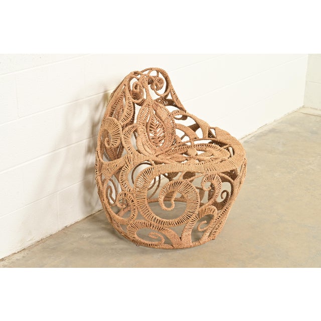 Organic Modern Rope Lace Lounge Chair by Jo-Liza For Sale - Image 4 of 12