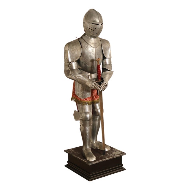 Marto Toledo Spanish Engraved Full Suit of Armor with Sword For Sale