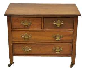 Antique Walnut Miniature Salesman Sample Small Chippendale Chest of Drawers