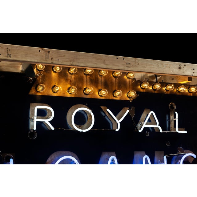 Vintage Royal Loans Single Sided Porcelain Neon Sign For Sale - Image 4 of 8