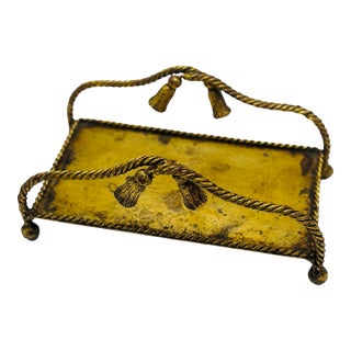 Vintage Gold Italian Tray For Sale