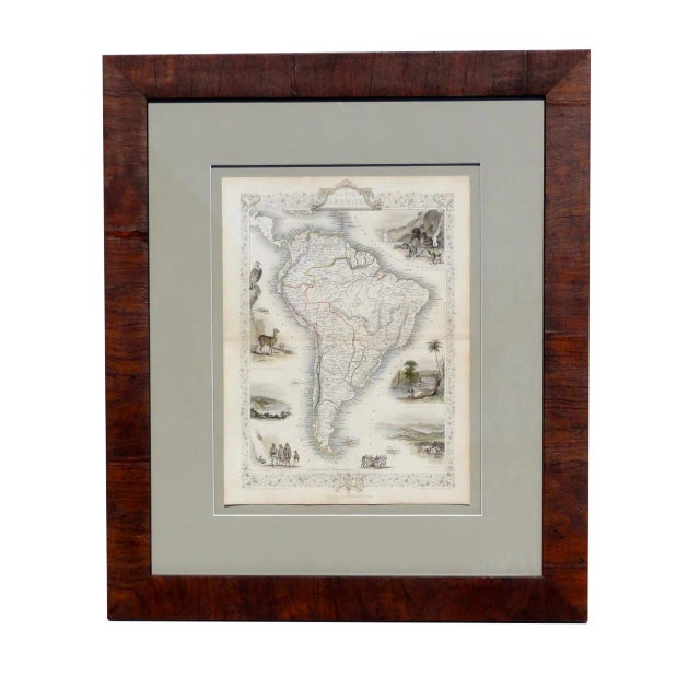 South America Map - Tallis 1851 For Sale
