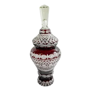 19th Century Red Cut to Clear Glass Vase or Urn