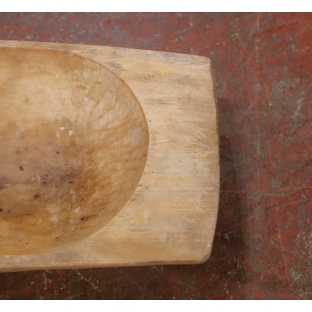 Wood Early 20th Century English Hand-Carved Elm Dough Bowl For Sale - Image 7 of 8