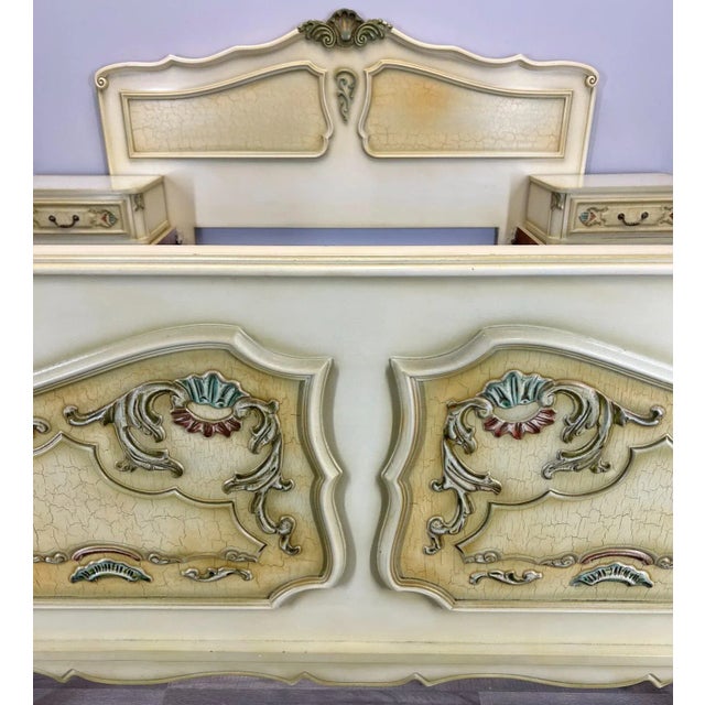 Vintage French Double Bed with Bedside Tables For Sale - Image 5 of 18