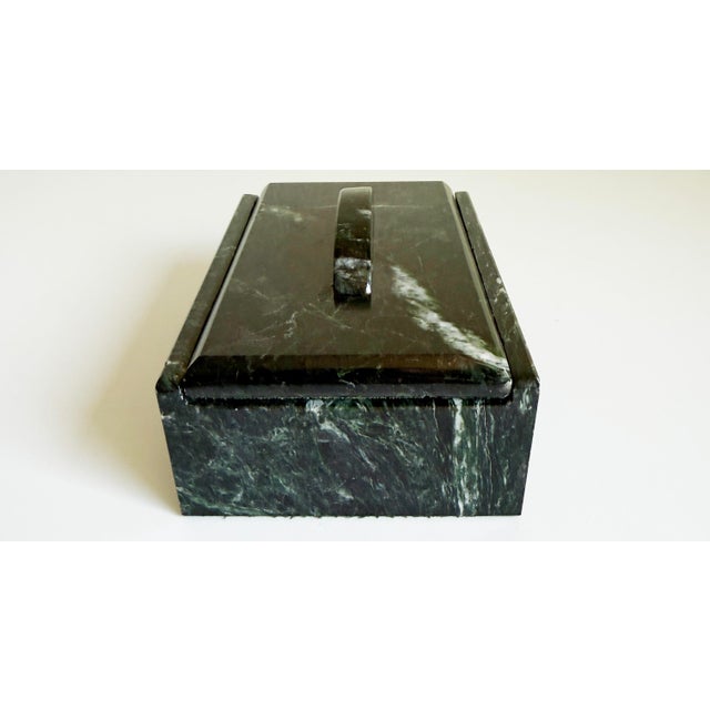 Art Deco Modernist Green Marble Rectangular Lidded Box, Mid 20th Century For Sale - Image 3 of 10
