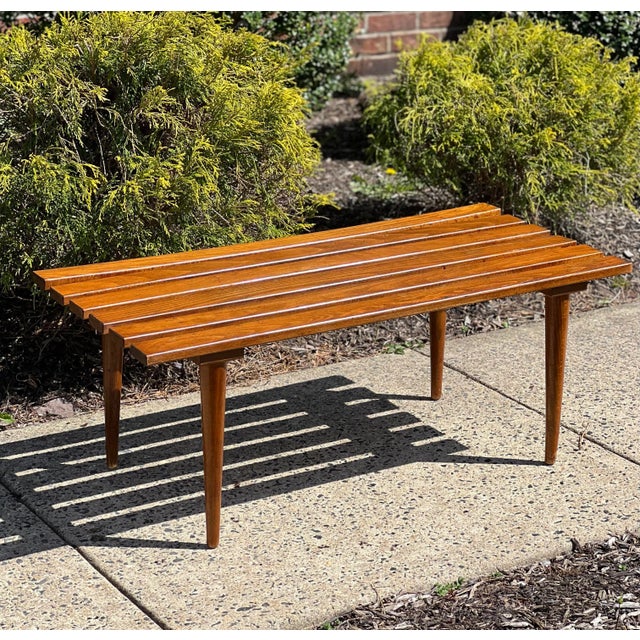 Mid-Century Modern Vintage Mid Century Modern Slat Coffee Table For Sale - Image 3 of 8