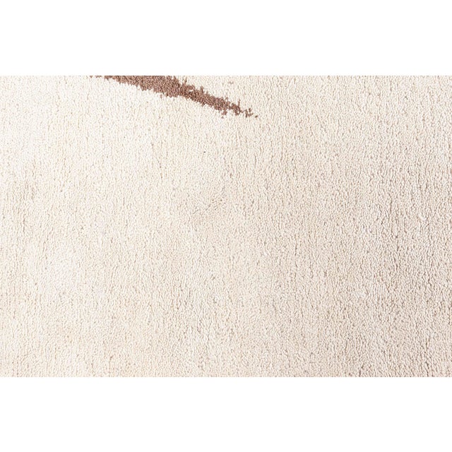 Mid 20th Century Doris Leslie Blau Midcentury Moroccan Natural Undyed Wool Rug For Sale - Image 5 of 9