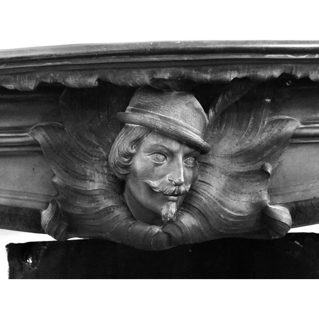 Early 20th C. Austrian Hunting Black Slate Mantel For Sale - Image 4 of 6