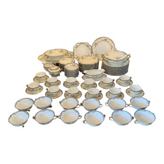 1930s Noritake Casino Dinnerware Set, Service for 12- 91 Pieces For Sale