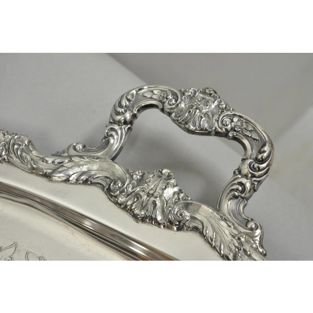 Vintage Poole Epca Sevenoaks 650 Large Silver Plated Serving Platter Bar Tray B For Sale - Image 9 of 17