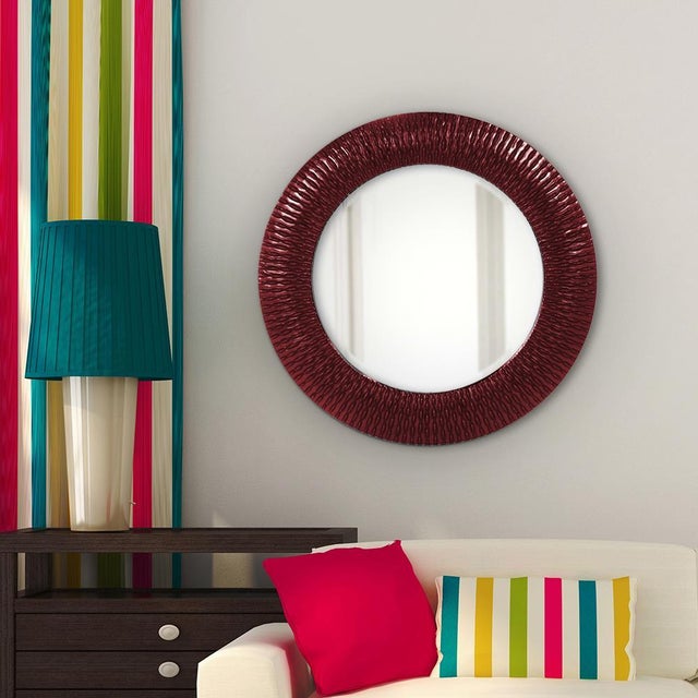 Bergman Mirror - Glossy Burgundy For Sale In Chicago - Image 6 of 6