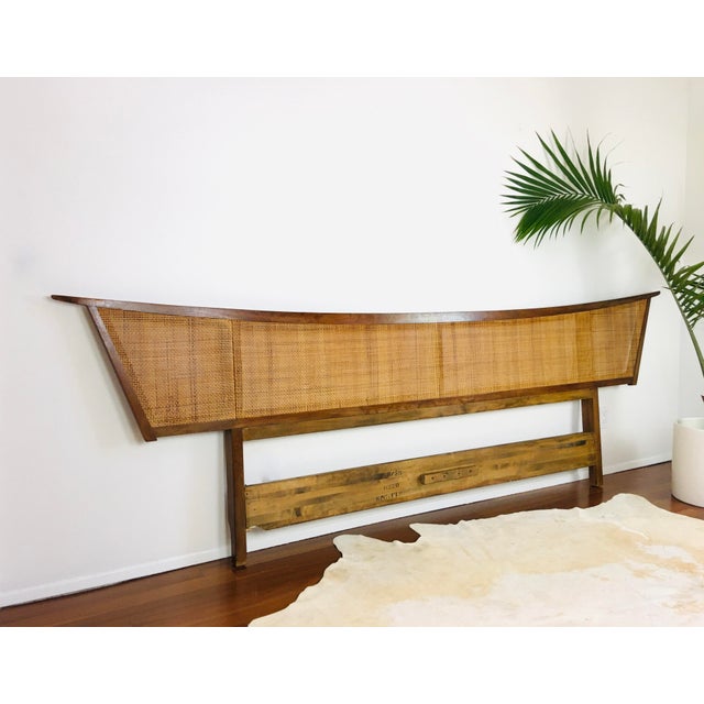 Vintage 1960s Nakashima Wood & Woven Cane King Headboard / Daybed Chairish