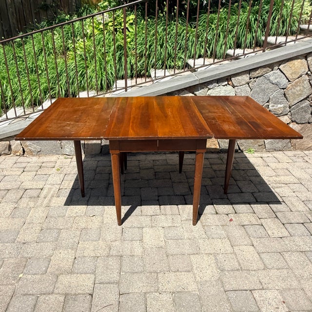 Vintage Willett Solid Cherry Transitional Drop Leaf Dining Table For Sale - Image 10 of 11