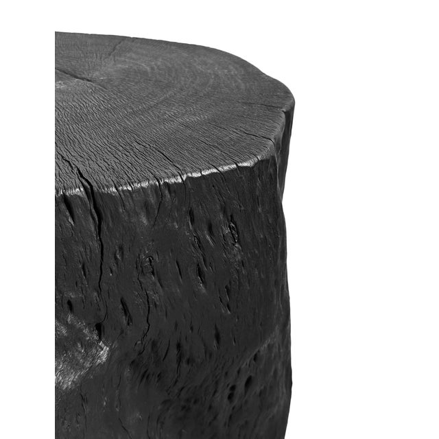 Natural Form Organic Modern Black Stump Side Table / Stool For Sale - Image 4 of 4