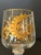 Beautiful antique Moser / St Louis gold gilt with ribbed stem wine glass. No damage.